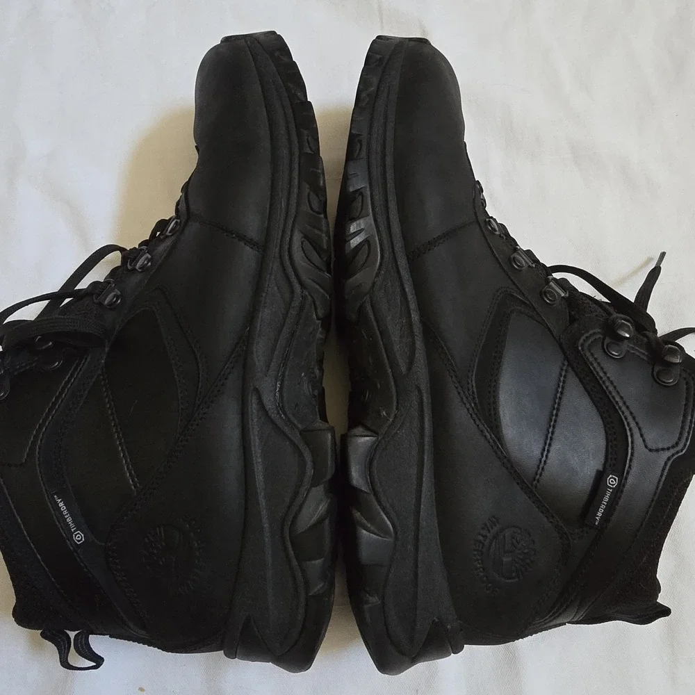 Timberland Mt Maddsen Mid Waterproof Black Leather Hiking Boots Mens 11.5 A2960‎